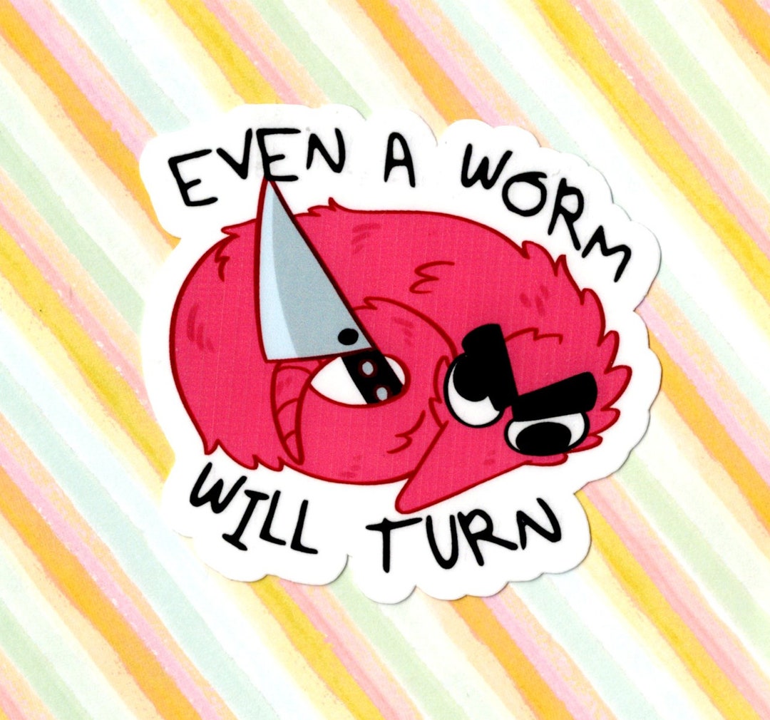 Even A Worm Will Turn Worm on String Knife Vinyl Sticker Etsy