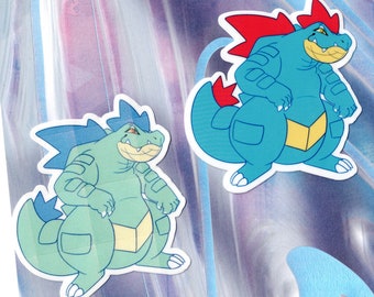 Feraligatr Vinyl Sticker + Holographic Shiny Alt