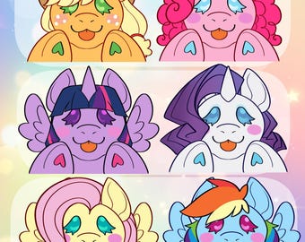 Mane Six Vinyl Peeker Sticker