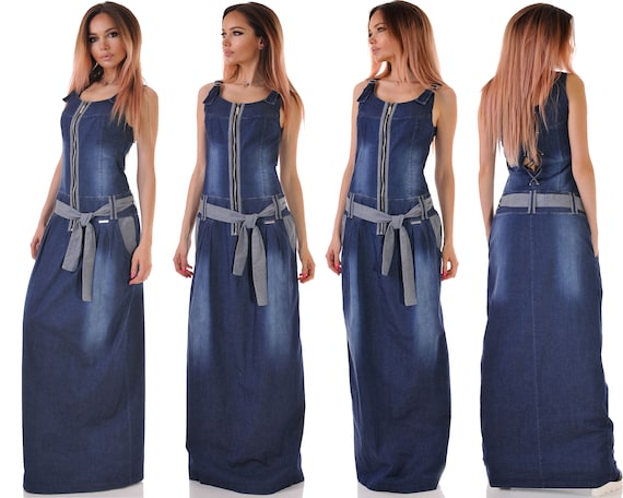 long denim dresses with sleeves