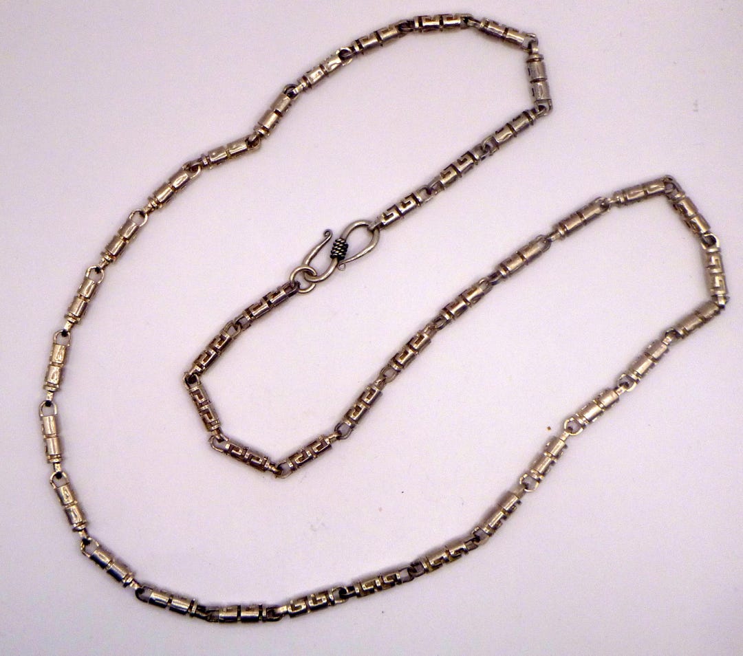Vintage Sterling Silver GREEK KEY Chain - Etsy