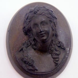 Victorian Vulcanite Mourning Brooch