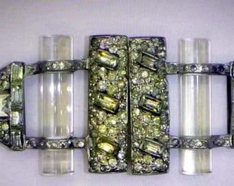 Art Deco Rhinestone Belt Buckle - 3247 - Etsy display picture 3