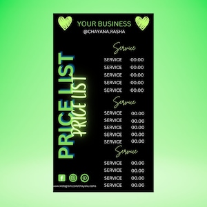Price List Template, Price List Flyer, Price List, Hair Price List, Braiding, Flyer Template, Nail Flyer, Braid Flyer, Makeup Flyer, Flyer