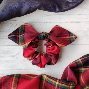 Tartan Scrunchie With Bow