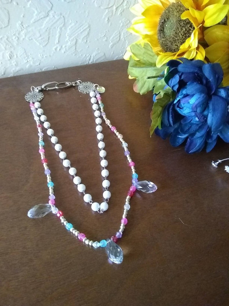 Pearl and Pastel Multi-Wear Chain Beaded Boho Jewelry Accessory Ravewear Clip On