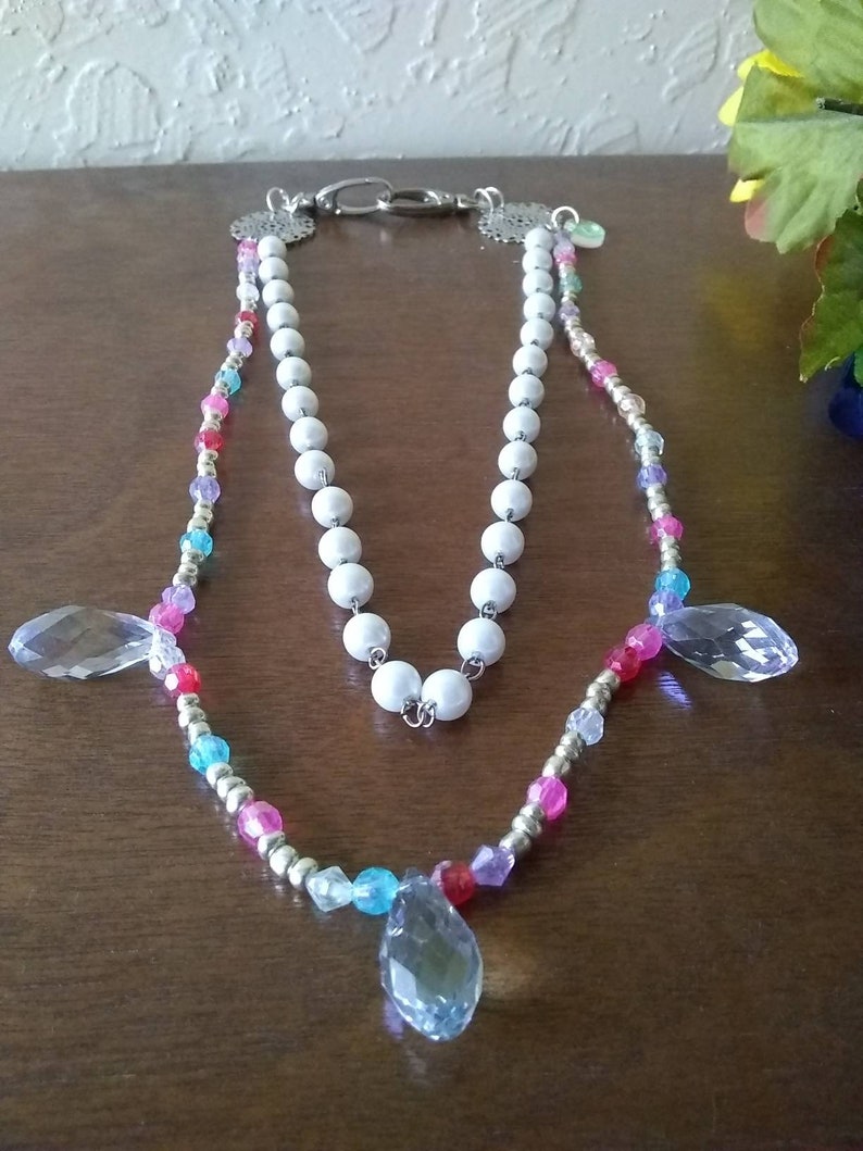 Pearl and Pastel Multi-Wear Chain Beaded Boho Jewelry Accessory Ravewear Clip On