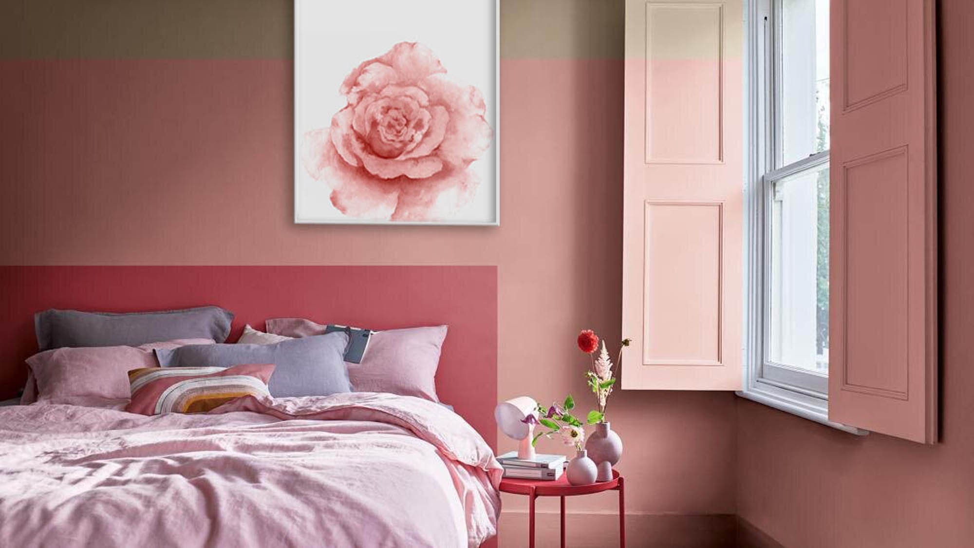 Pintura de acuarela rosa rosa para decoración de habitación | Etsy