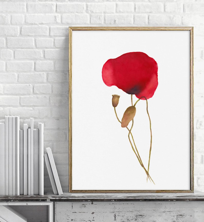 Poppy Flower Painting Print