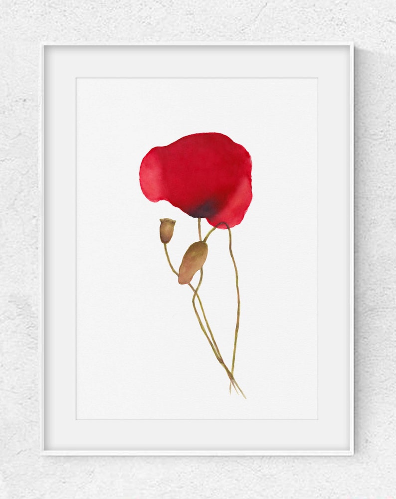 Poppy Flower Painting Print