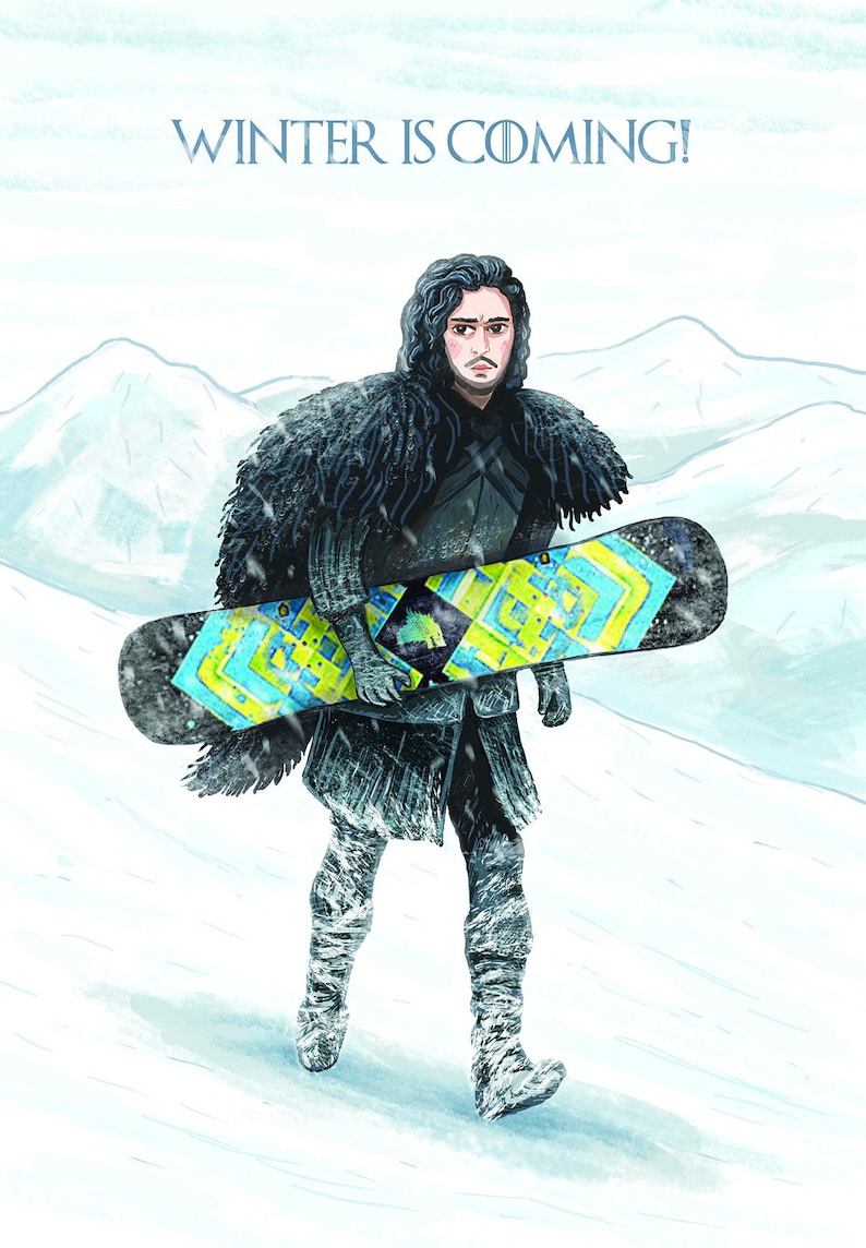 Postcard Winter is coming Postcard for postcrossing. Jon Snow Game of Thrones