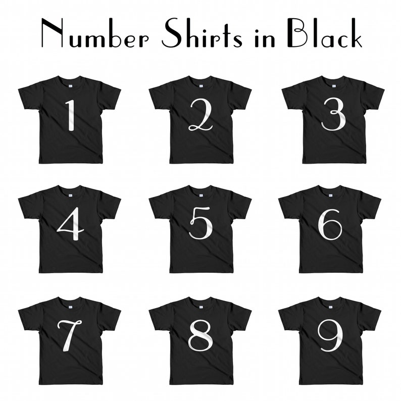Number Shirt Number Eight Black and White European Inspired Kids Wear Kids Birthday Shirt