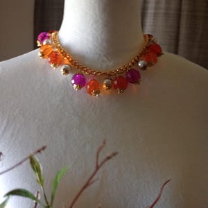 Joan Rivers Vintage Lucite Beaded Necklace 15 Inches