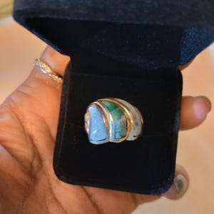 Bague vintage Navajo en argent sterling 925 turquoise taille 6 signée