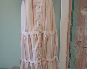 Style House Biege Strap Button Down Dress Size M