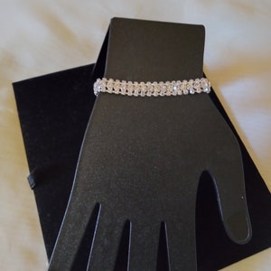 Tennis Bracelet with White Zirconia Rhinestone Size 8