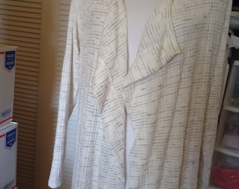 Anthropologie Saturday Sunday Cream Long Sleeves Mid Length Open Cardigan Size L