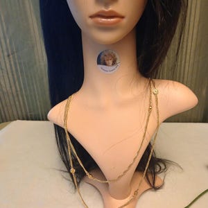 Monet Vintage Long Goldtone Chain Necklace and Earrings 46 Inch Necklace