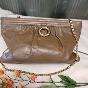 Morris Maskowitz Brown Leather Shoulder Handbag
