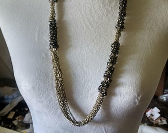 バナナリパブリック ヴィンテージ ツイスト シルバー マルチチェーン