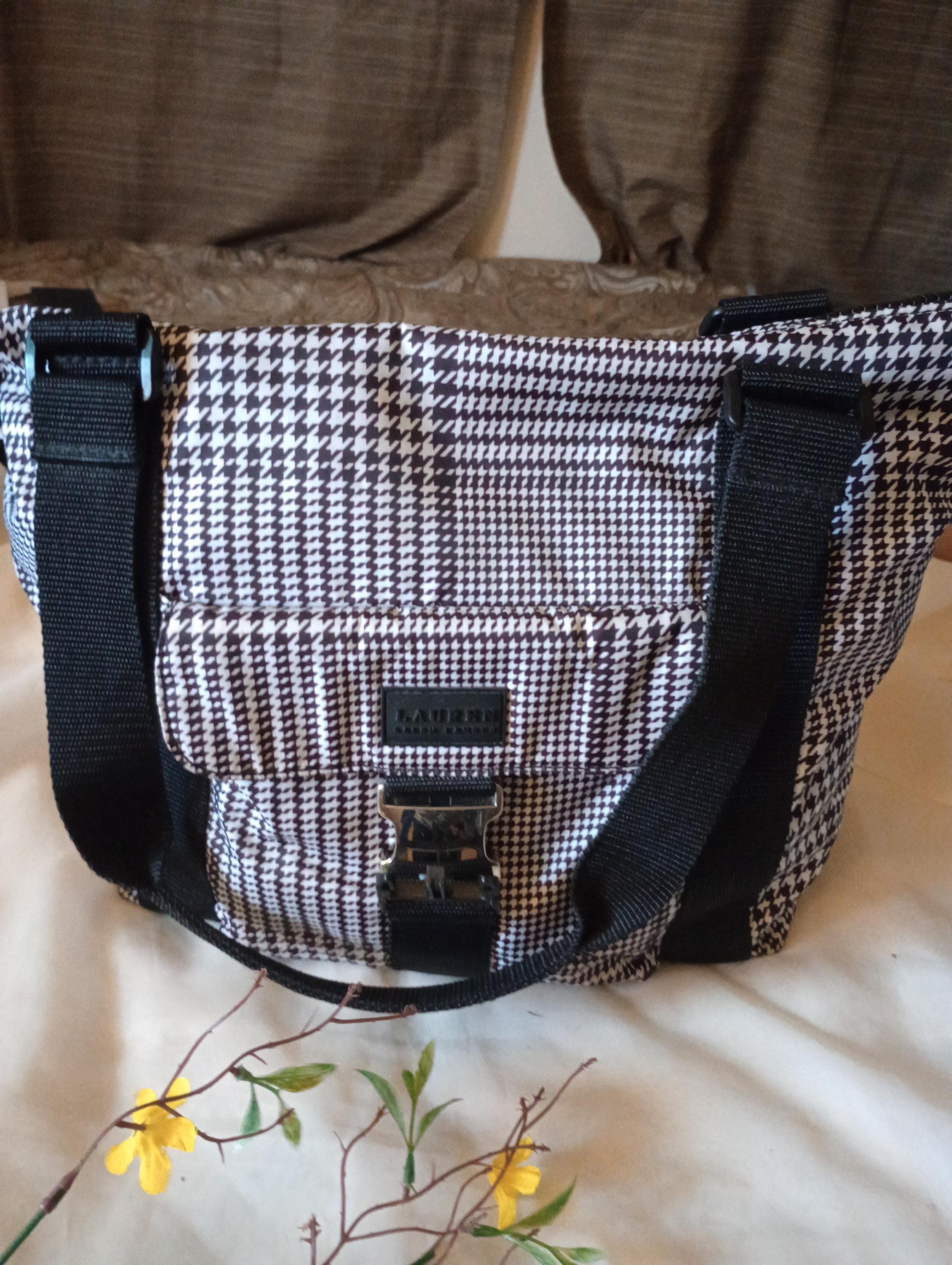Ralph Lauren Iconic Black and White Houndstooth Backpack Polo Ralph Lauren Houndstooth Duffle in Black and White. A  main image 4