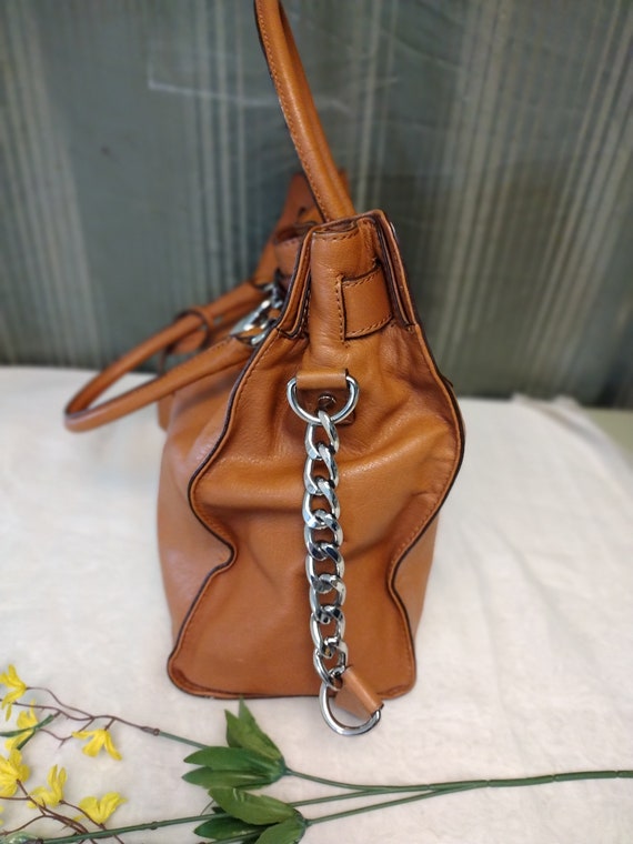 Michael Kors Hamilton Large Saffiano Leather Camel Tote Handbag