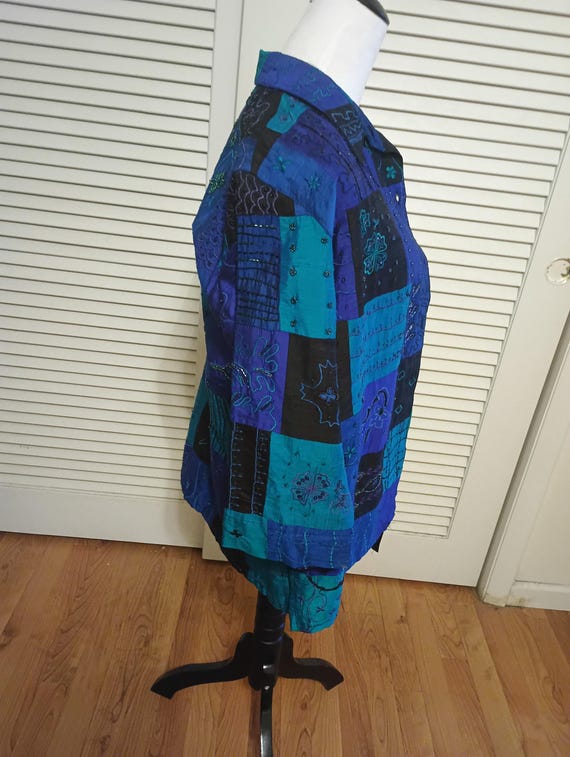 Chico Design Vintage Silk Patchwork Embroidery an… - image 2