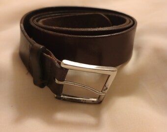 Banana Republic Genuine Italian Leather Black Belt w/ silver buckle, S runs big Banana Republic Italian Leather Belt Large Statement Buckle  main image 4