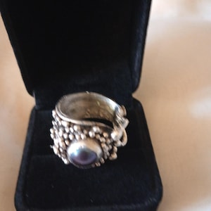 S and G Sterling Silver 925 Blue Goldstone Man Ring Size 8.5