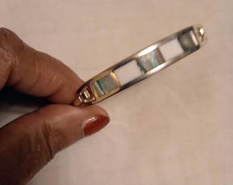Pulsera vintage de nácar y abulón talla 7