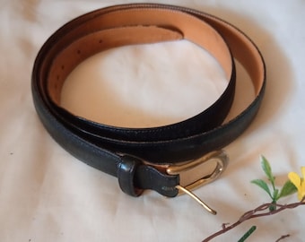 Vintage Leather Black Belt for Men 48 inches