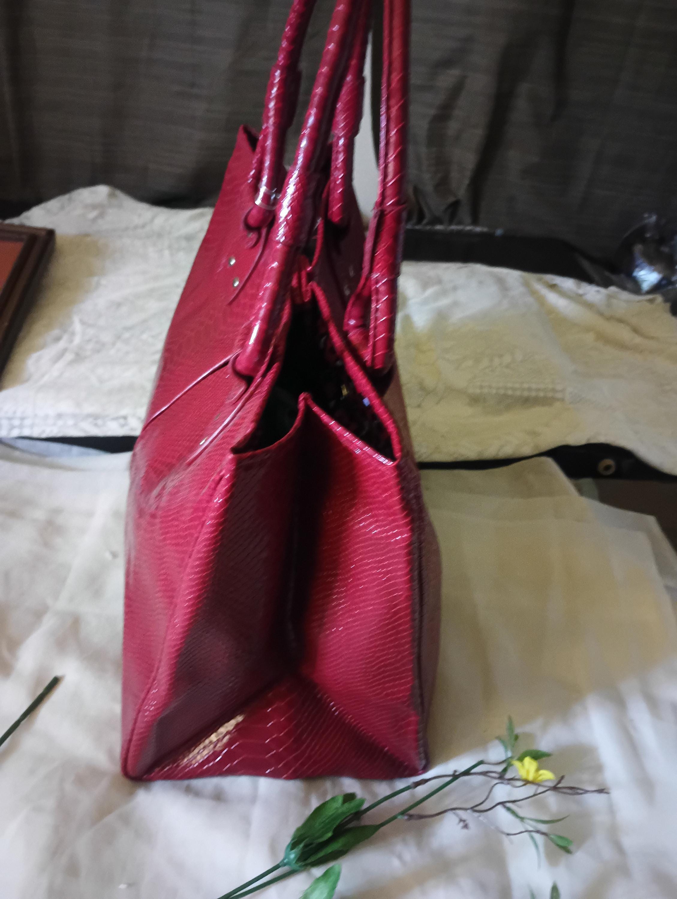 Elizabeth Arden Red Embossed Faux Leather Tote Handbag - Etsy