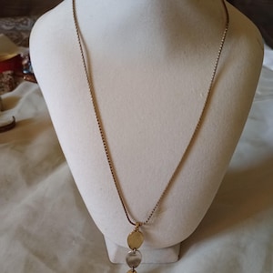 Lucky Brand Vintage Disc Pendant Necklace 17 inches  Signed