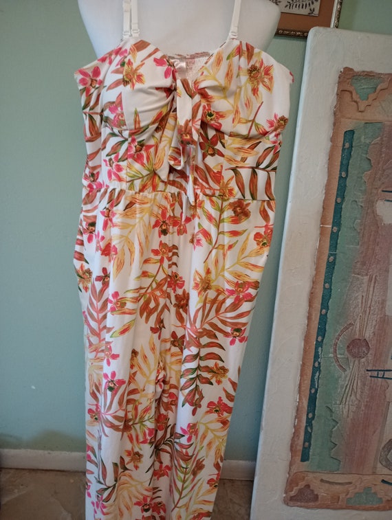 No Boundaries Winter White Floral Strapless Jumpsuit XXL (19) - Etsy