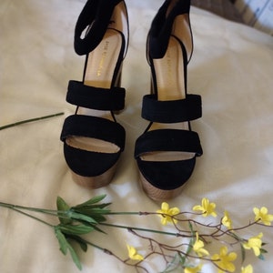 Shoe Republica Black Suede Heels Size 8.5
