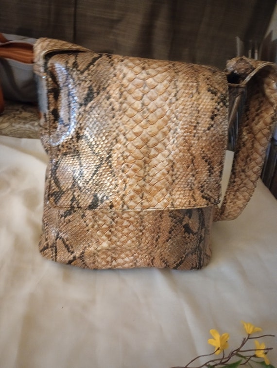 Python Snake Skin  Vintage Leather Handbag