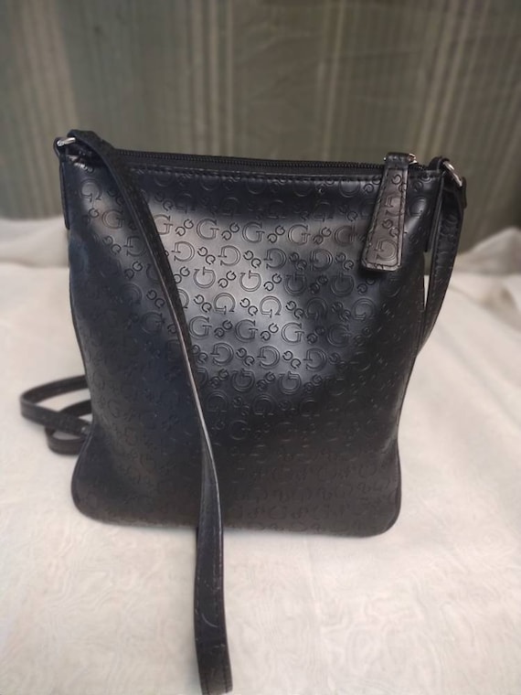 Guess Small Black Leather Monogram Crossbody Hand… - image 5