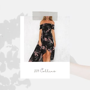 205 Collins Black Floral Print Open Front Maxi Dress Size S