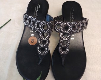 Contesa Italian Rhinestones Sandles Size 8