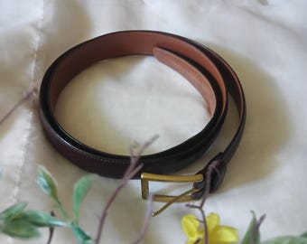 Brooks Brothers Vintage Dark Brown Leather Men&#39;s Belt 40/100 Made in the USS