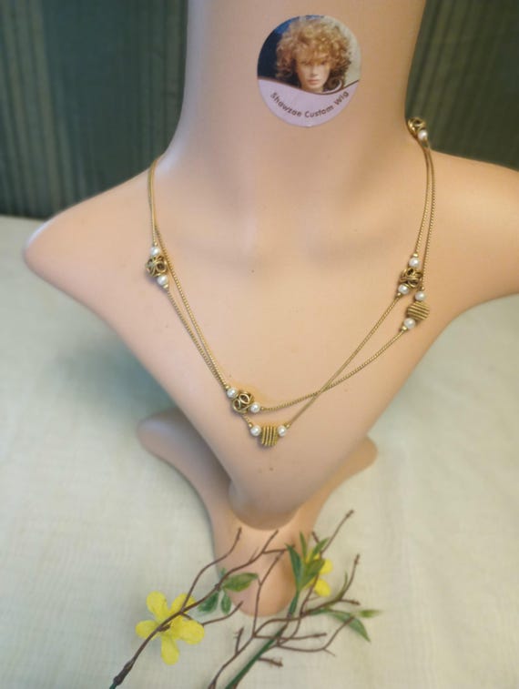 Vintage Pearl Goldtone Motor Mala Chain Necklace 32 Inches - Etsy