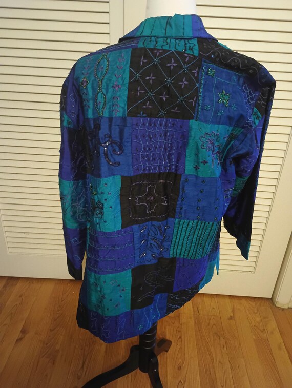 Chico Design Vintage Silk Patchwork Embroidery an… - image 3