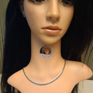 Sarah Conventry Silvertone Triangle Chain Necklace Signed 15 Inches