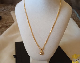 Collar vintage Les Bernard con diamantes de imitación en tono dorado, 18 pulgadas