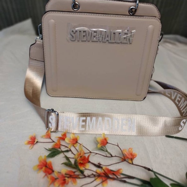 Steve Madden Safona Biege Leder Crossbody Handtasche