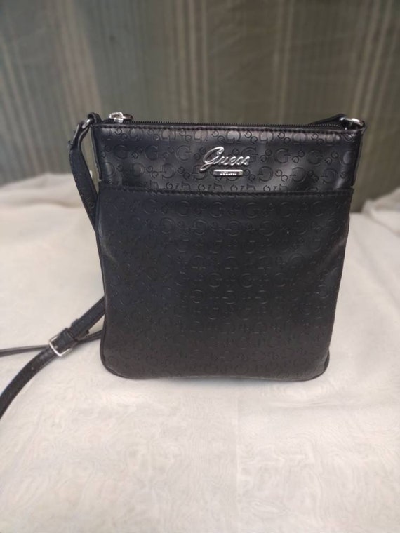 Guess Small Black Leather Monogram Crossbody Hand… - image 2