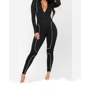 Dare Me Long Black Sleeve Jumpsuit Size M