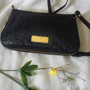 Marc by Marc Jacobs Black Pebble Leather Crossbody Handbag