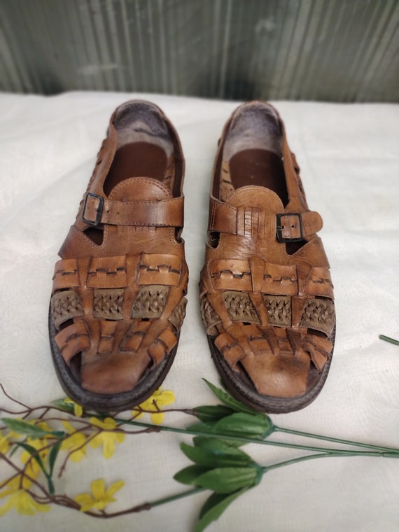 Stacey Adams Vintage Woven Leather Huarache Sandal