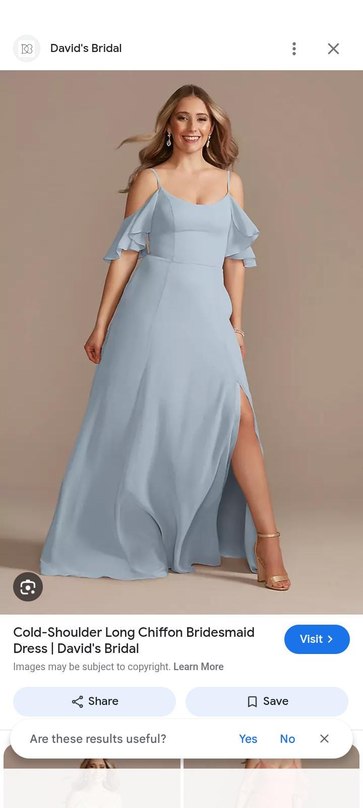 DB Studio Celebrate Blue off the Shoulder Long Chiffon Bridesmaid Formal  Dress Size 12 David Bridal